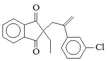 2-[2-(3-氯苯基)丙-2-烯-1-基]-2-乙基茚滿-1,3-二酮；
2-[2-(3-Chlorophenyl)-2-propen-1-yl]-2-ethyl-1H-indene-1,3(2H)-dione；
CPED