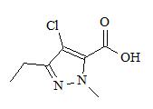 1-甲基-3-乙基-4-氯吡唑-5-甲酸； 
4-Chloro-3-ethyl-1-methyl-1H-pyrazole-5-carboxylic acid；
EMCA